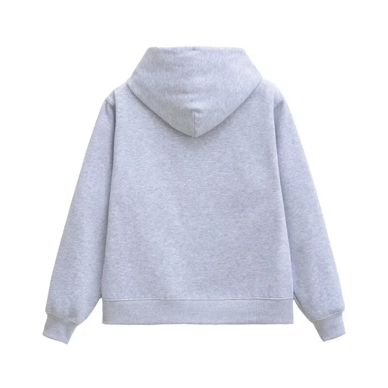 سويت شيرت بغطاء للرأس للنساء كاجوال، تي شيرت، بلوفر بسيط بأكمام طويلة، ملابس رياضية نسائية للخريف، ملابس الشارع