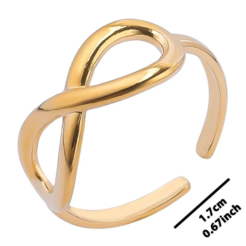 خواتم أنيقة مطلية بالذهب من الفولاذ المقاوم للصدأ، 6 قطع/مجموعة، بتصميمات زهور ونجوم وأوراق شجر وحب وثعبان، خواتم مجردة، مجوهرات نسائية بالجملة