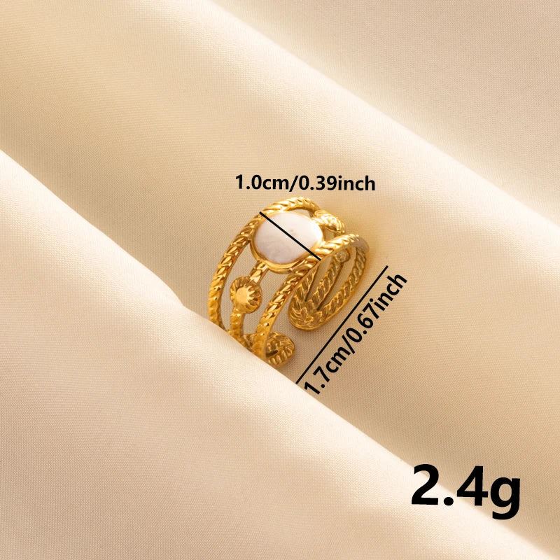 خاتم أبيض مطلي بالذهب الحقيقي بتصميم نجمة وقلب وعين، مفتوح وقابل للتعديل، مصنوع من الفولاذ المقاوم للصدأ بتصميم عتيق، مناسب للنساء والرجال، مجوهرات عيد ميلاد