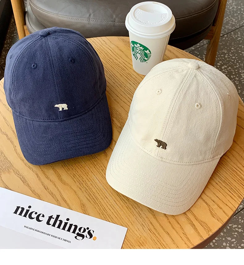 قبعة بيسبول أنيقة مطرزة على شكل دب، واقية من الشمس، قابلة للتنفس وقابلة للتعديل، مثالية للارتداء اليومي، للرجال والنساء، للجنسين