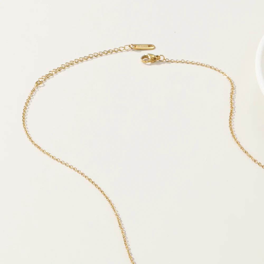 قلادات YA-CHAN المصنوعة من الفولاذ المقاوم للصدأ للنساء، قلادة من حجر الفيروز الأفريقي الطبيعي، مطلية بالذهب عيار 18 قيراطًا بتقنية PVD، هدية مجوهرات