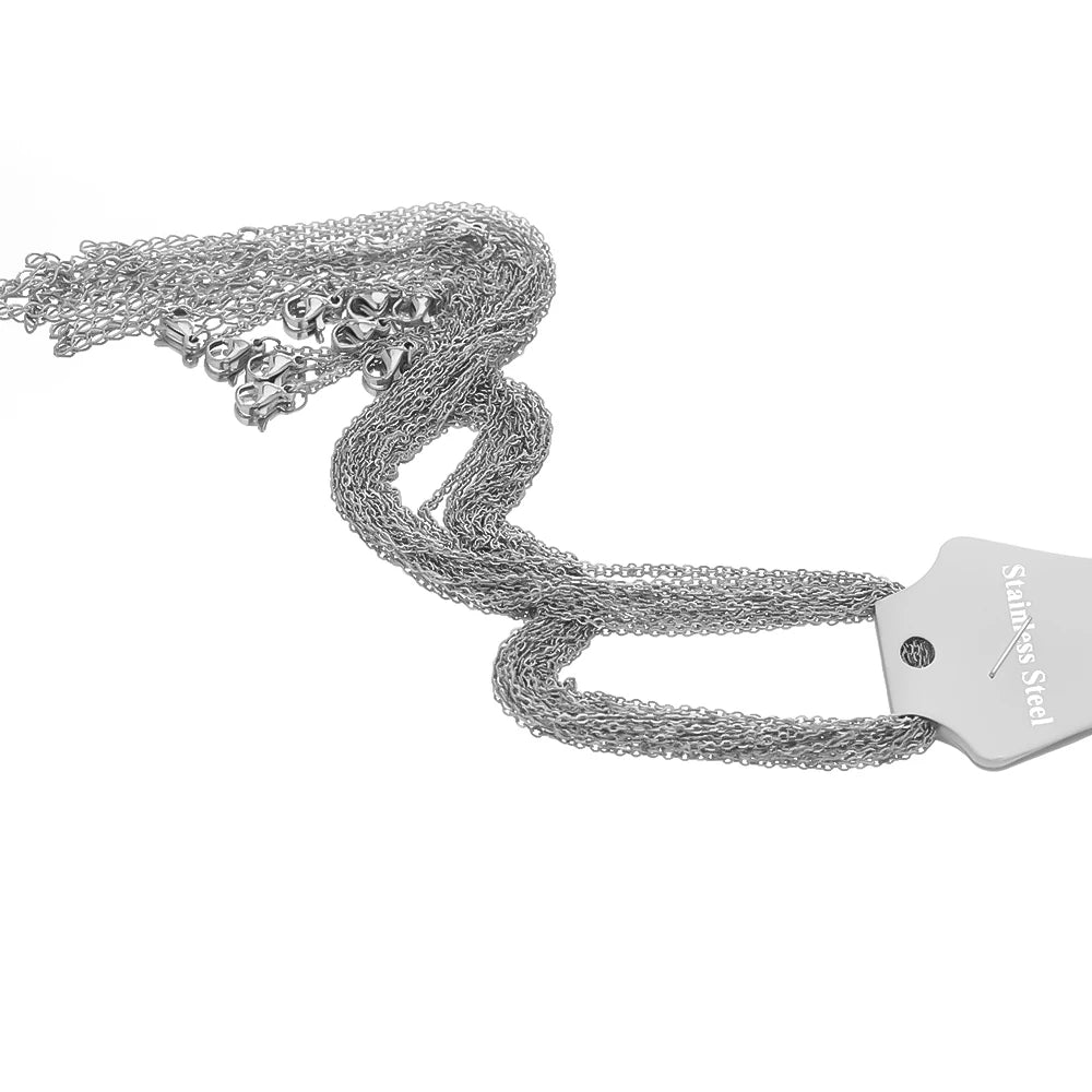 10 قطع 45 + 5 سم سلاسل وصلات من الفولاذ المقاوم للصدأ باللون الذهبي بكميات كبيرة قلادات مجوهرات عصرية سلاسل قابلة للتعديل بالجملة قلادات DIY