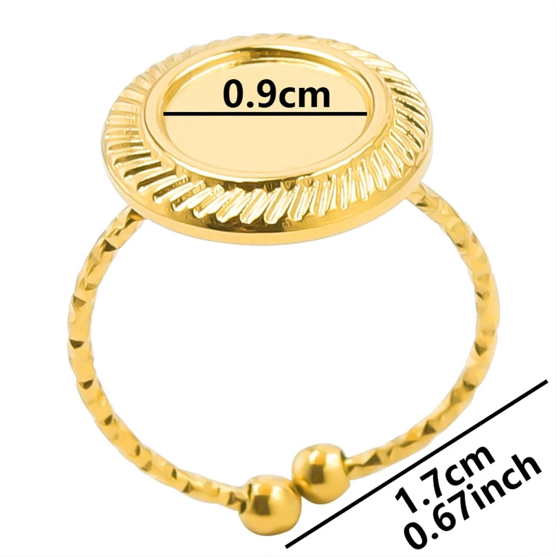 ٦ قطع/عبوة من حلقات مطلية بالذهب بقاعدة من الفولاذ المقاوم للصدأ، خواتم مفاصل فارغة يمكنك صنعها بنفسك للنساء، مجوهرات ساحرة لا يتغير لونها، بيع بالجملة