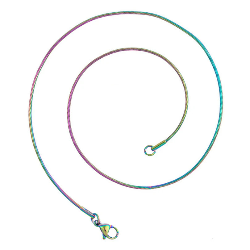 1/5/10 قطع 1.2 مم 45/50/60/70 سم سلسلة ثعبان مستديرة من الفولاذ المقاوم للصدأ للنساء والرجال إكسسوارات مجوهرات عصرية