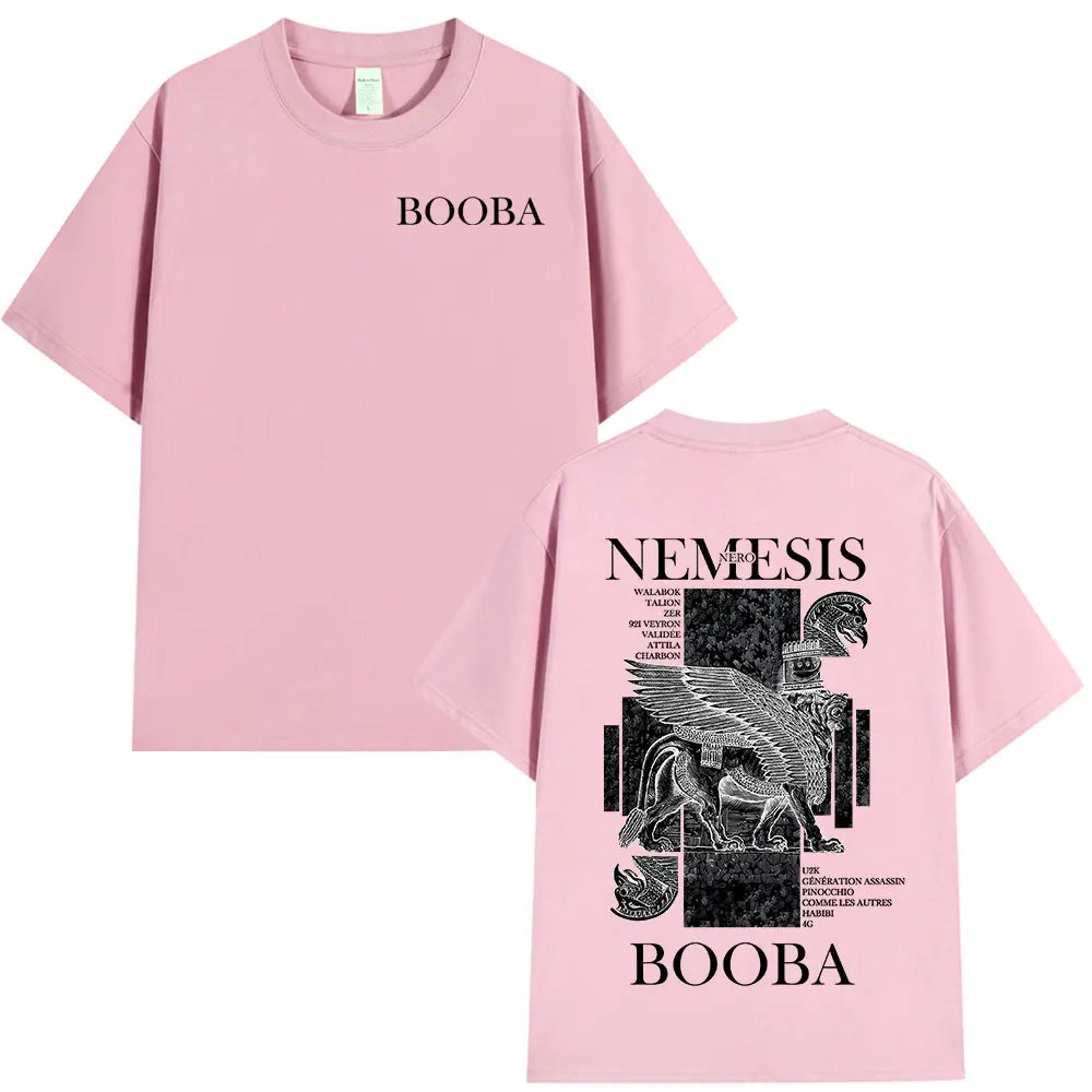 تيشيرت برسومات مستوحاة من ألبوم مغني الراب بوبا نيرو "نيمسيس"، للرجال والنساء، بتصميمات هيب هوب عصرية، تيشيرتات كاجوال بتصميم كلاسيكي ومقاسات كبيرة، ملابس الشارع