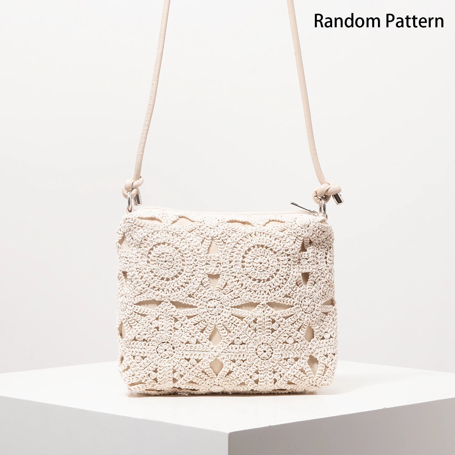 حقيبة منسوجة مجوفة منقوشة، حقائب شاطئ بوهو، حقيبة كروس أنيقة للسيدات، ملابس عطلات نسائية، مستلزمات السفر الأساسية