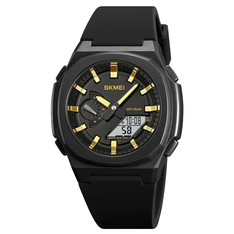 ساعة SKMEI الرياضية للرجال المقاومة للماء مع ساعة عد تنازلي ورمز 5 وساعة منبه وتاريخ وحركة رقمية يابانية 2091 2100 1816
