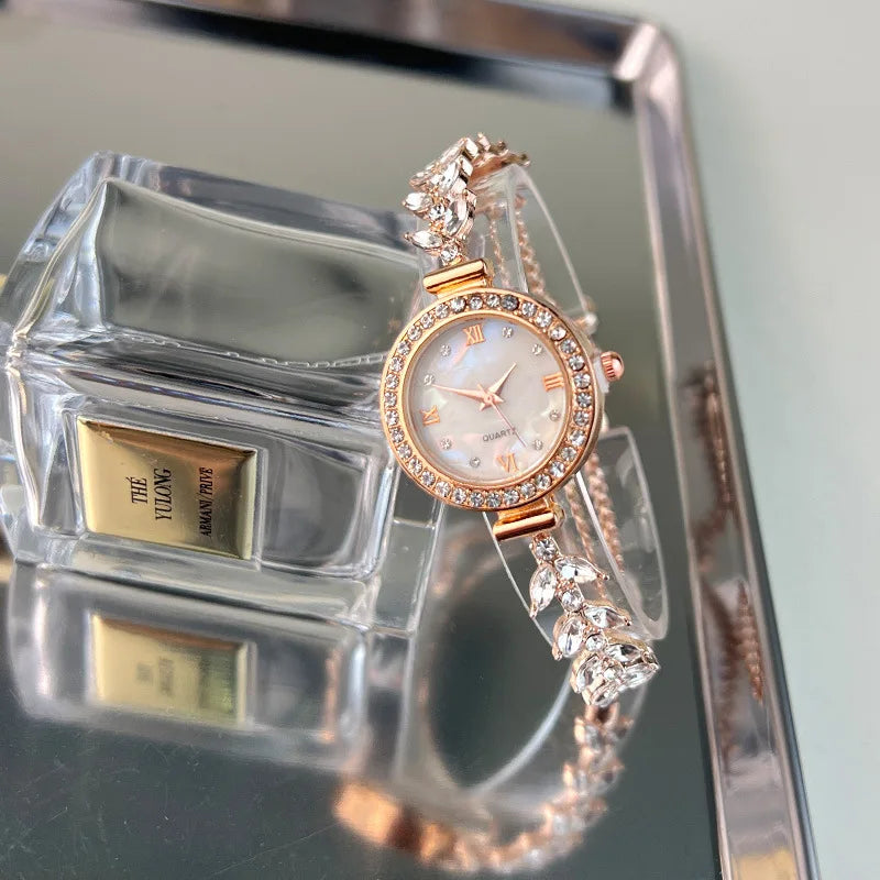Luxury Rhinestone Bracelet Women Watches Elegant Roma Dial Ladies Wristwatch Reloj Mujer Girls Clock Gift