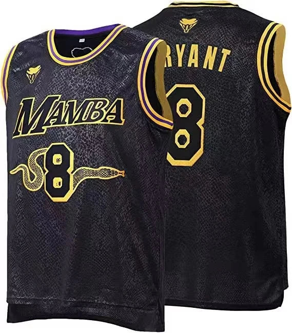 Basketball Jersey Black Mamba #8 #24 Breathable Quick Drying Tops Sleeveless Embroidery High Street Sewing Sports Outdoor Shirt
