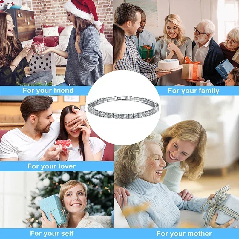 سوار تنس فضي 925 عالي الجودة، أزياء هيب هوب رائعة، تصميم أصلي للرجال والنساء، هدية مجوهرات السوار