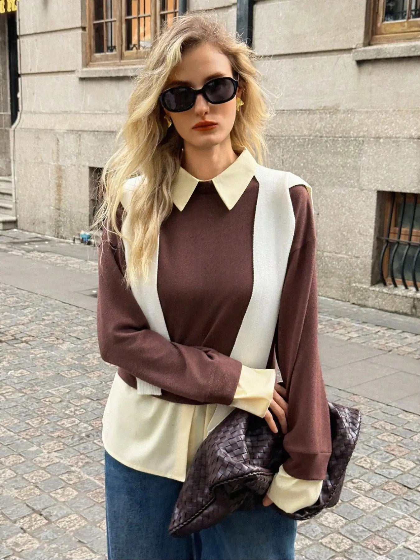 بلوزة نسائية كاجوال بأكمام طويلة، مريحة للارتداء اليومي، ملابس خارجية أنيقة للسيدات، مثالية للاستخدام اليومي، قطعة أزياء عصرية