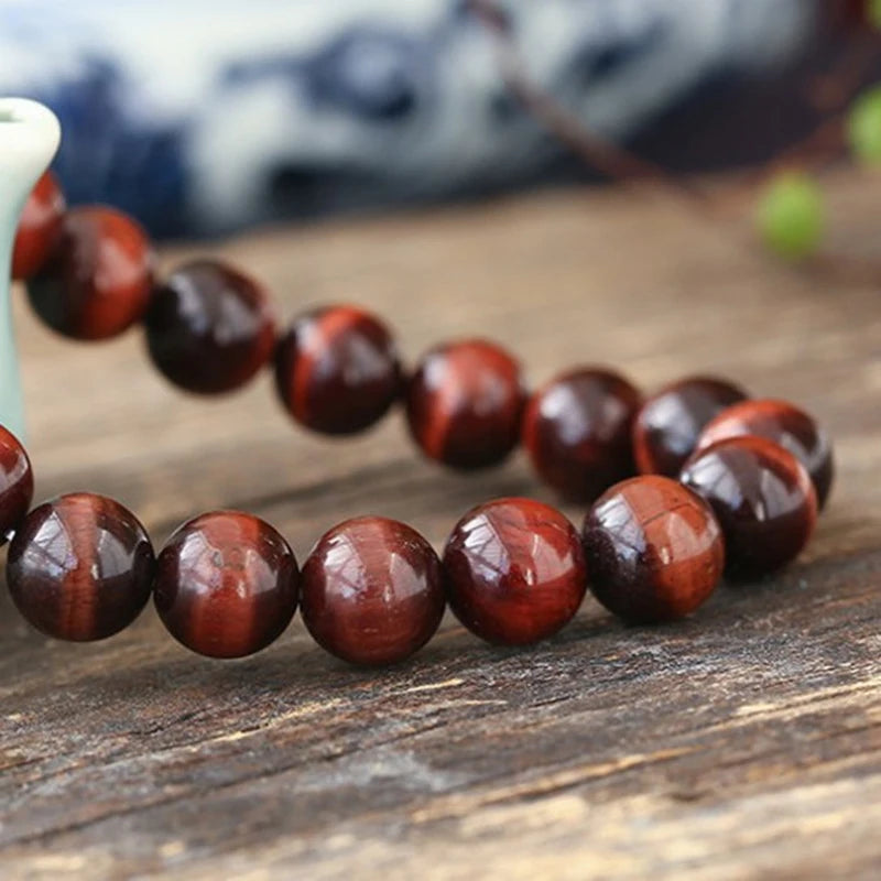 سوار من حجر السج للرجال والنساء، مجوهرات يدوية مخصصة للزوجين والطلاب، مصنوع من خرز عين النمر البركاني، سوار مرن