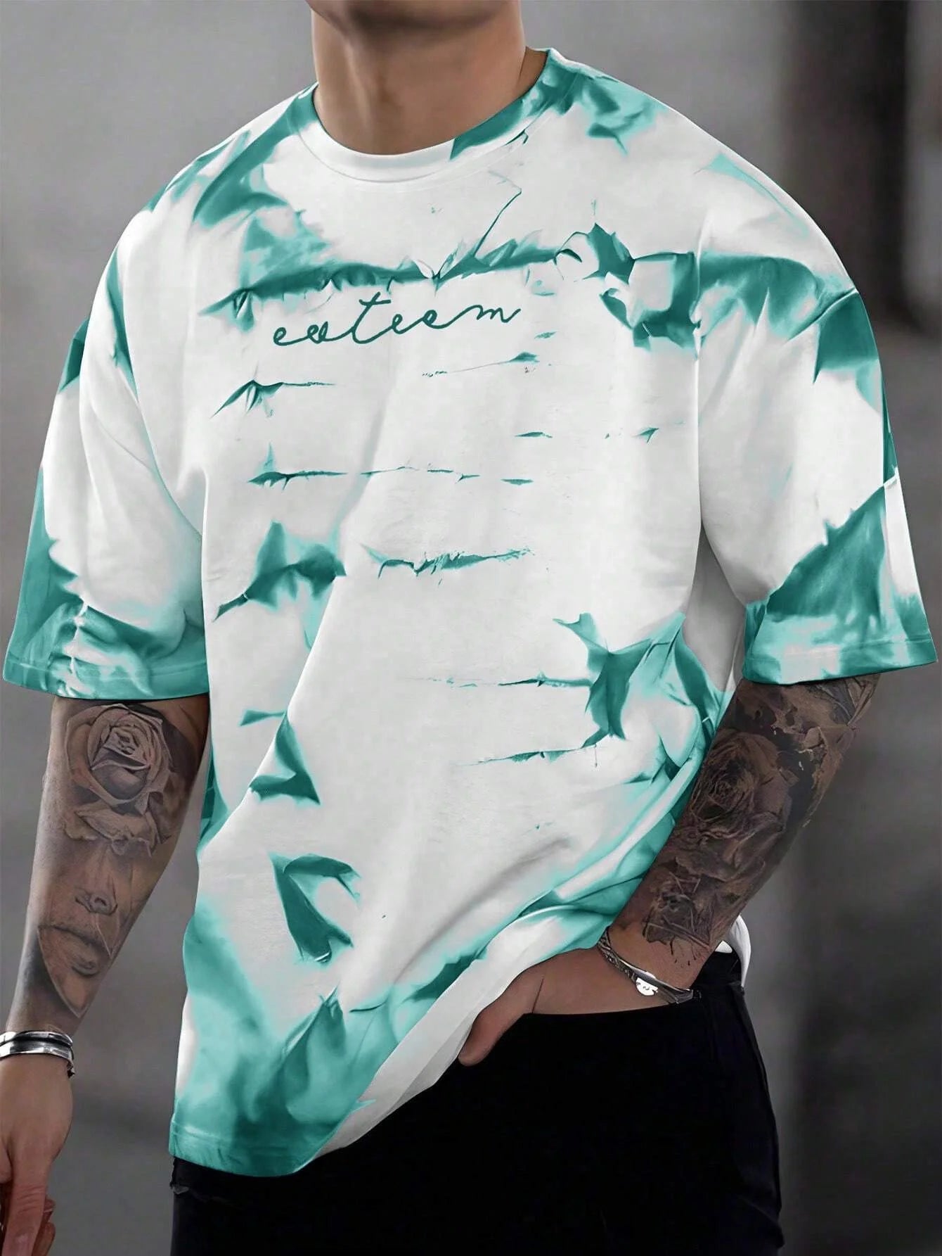 3d printing summer new men's casual simple short-sleeved T-shirt polyester fiber comfortable breathable printed short-sleeved