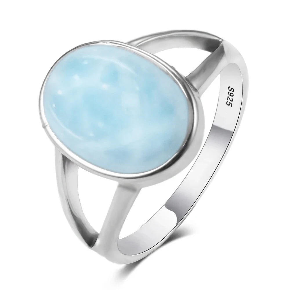 925 Sterling Silver Ring Natural 10*14mm Moonstone Rings Oval Large Gemstone Vintage Fine Jewelry for Women Men