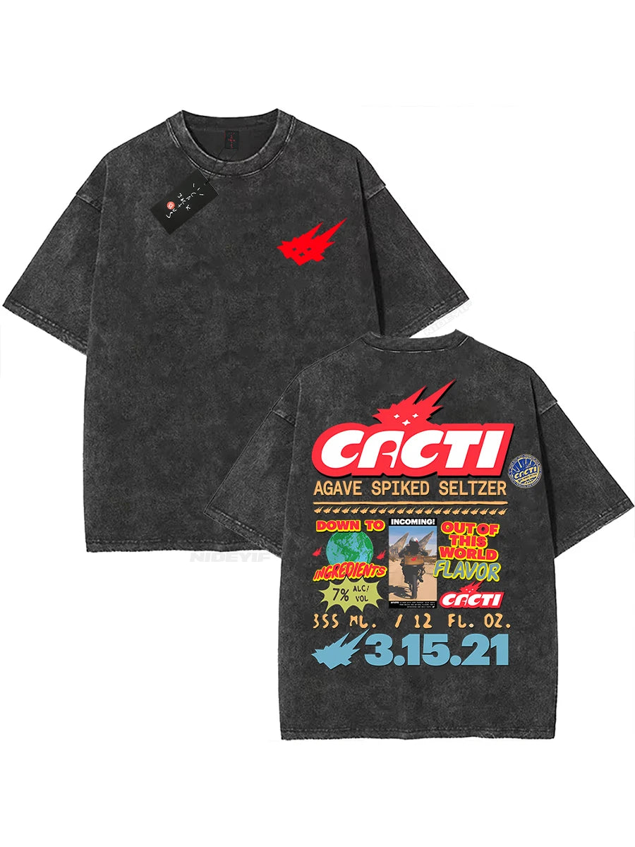 تي شيرت رجالي ونسائي كبير الحجم مصنوع من القطن بنسبة 100%، تي شيرت هيب هوب مغسول بأكمام قصيرة من كاكتوس جاك، تي شيرتات هدايا، انظر إلى أمي، يمكنني الطيران K39