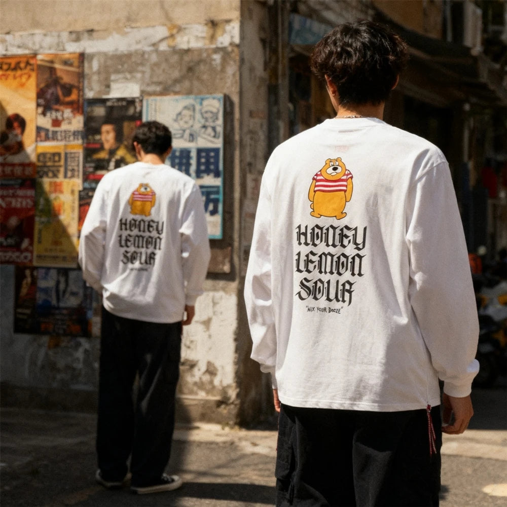 تي شيرت رجالي مطبوع عليه أفضل جودة من KUCLUT 1:1، بتصميم ياباني أنيق، مصنوع من القطن بنسبة 100%، بأكمام طويلة، ومقاسات كبيرة