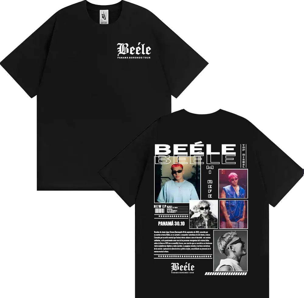 تي شيرتات رجالية ونسائية من ألبوم Rapper BEELE Tour 2025، تي شيرتات موسيقى الهيب هوب والبوب، تي شيرتات الشارع، قطن 100%، تي شيرتات كبيرة الحجم، ملابس الشارع