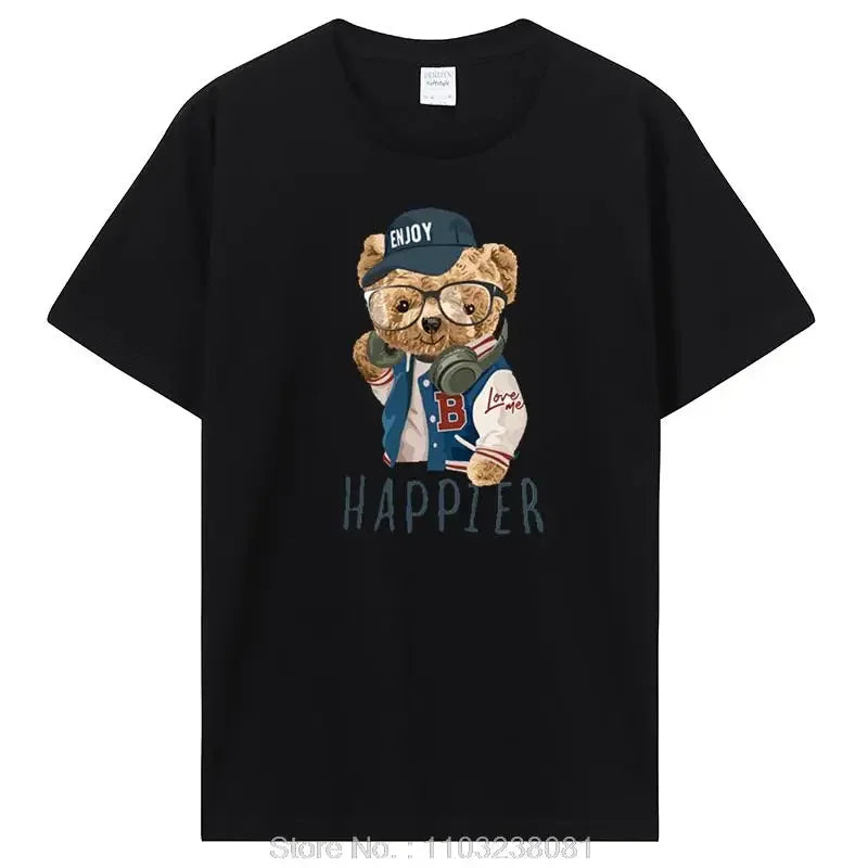 تي شيرت رجالي مضحك على شكل دب غولف للبيع الساخن، تي شيرت صيفي كاجوال من القطن، ملابس للجنسين، تي شيرت رجالي، ملابس الشارع، هاراجوكو