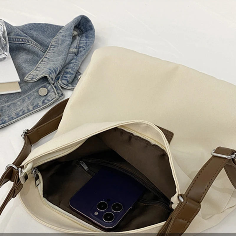 حقيبة كتف كروسبودي نسائية بمقبض علوي، حقائب يد فاخرة مصممة من النايلون، حقيبة يد نسائية كاجوال، حقيبة ظهر سفر عادية