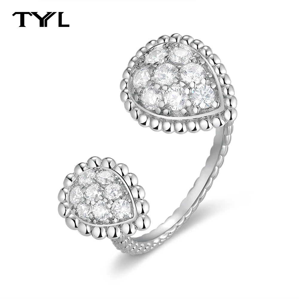 TYYL عالية الجودة العلامة التجارية الساخنة والمجوهرات الفاخرة هدية سيدة تاج تصميم قطرة الماء حبة خاتم الماس حزب الولائم الملحقات