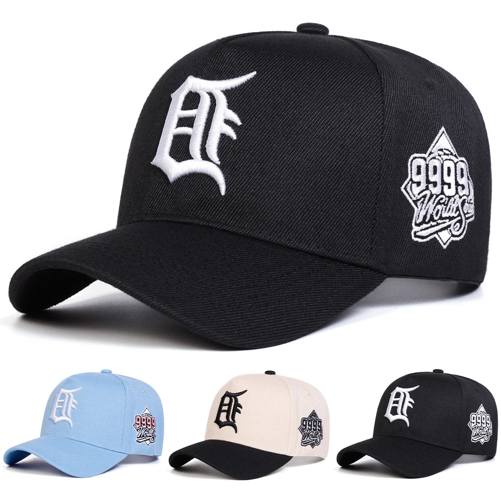 قبعات بيسبول للجنسين بتصميم قوطي مطرز بحروف DF للربيع والخريف، قبعات كاجوال قابلة للتعديل، قبعات واقية من الشمس، قبعات رياضية