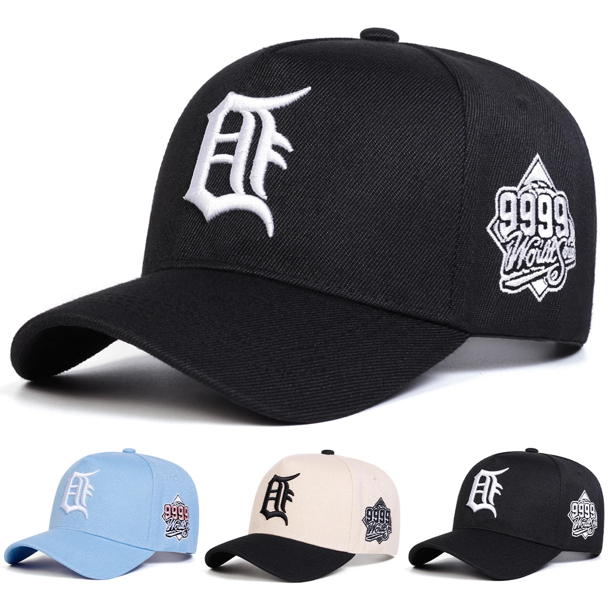 قبعات بيسبول للجنسين بتصميم قوطي مطرز بحروف DF للربيع والخريف، قبعات كاجوال قابلة للتعديل، قبعات واقية من الشمس، قبعات رياضية