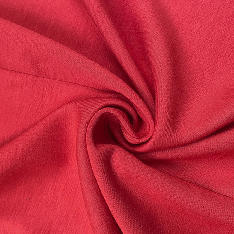 تي شيرتات نسائية مخططة ضيقة باللون الأحمر، ربيع 2025، جديد، نصف كم، رقبة دائرية، ملابس نسائية مريحة بألوان متباينة، ملابس مكتبية