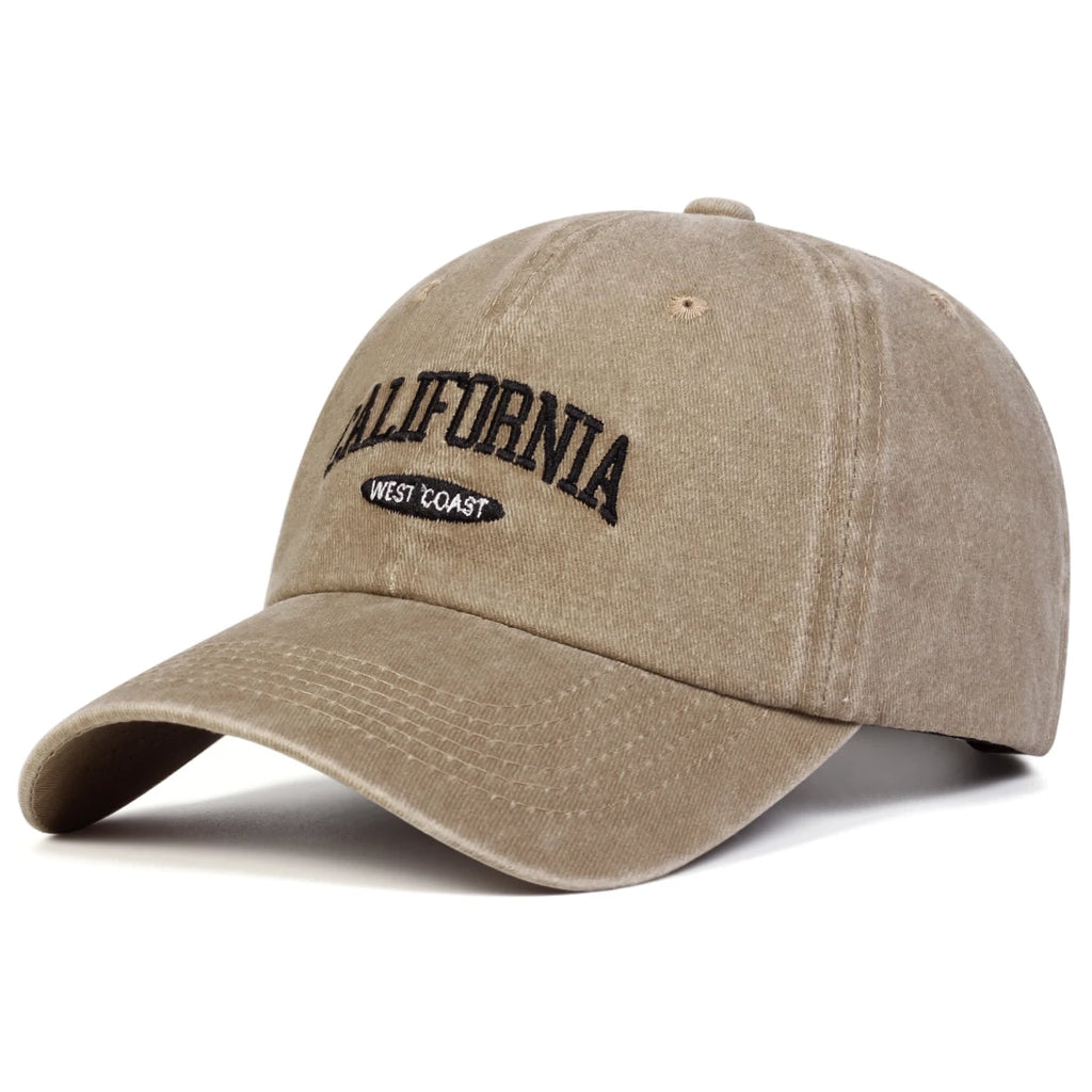قبعات بيسبول للجنسين من كاليفورنيا مطرزة بحروف قابلة للتعديل للربيع والخريف، قبعات كاجوال واقية من الشمس