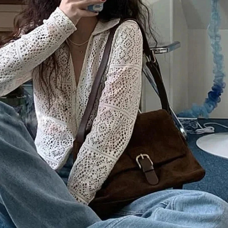 حقيبة يد نسائية من الجلد غير اللامع بسعة كبيرة، حقيبة كتف تحت الإبط، حقيبة كروس أنيقة للنساء بتصميم فاخر