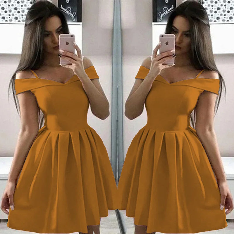 Sexy Solid Color Strap Sling Ties Waistless Sleeveless Dress Women 2025 Summer Elegant One-length Pleated Mini Dress For Women