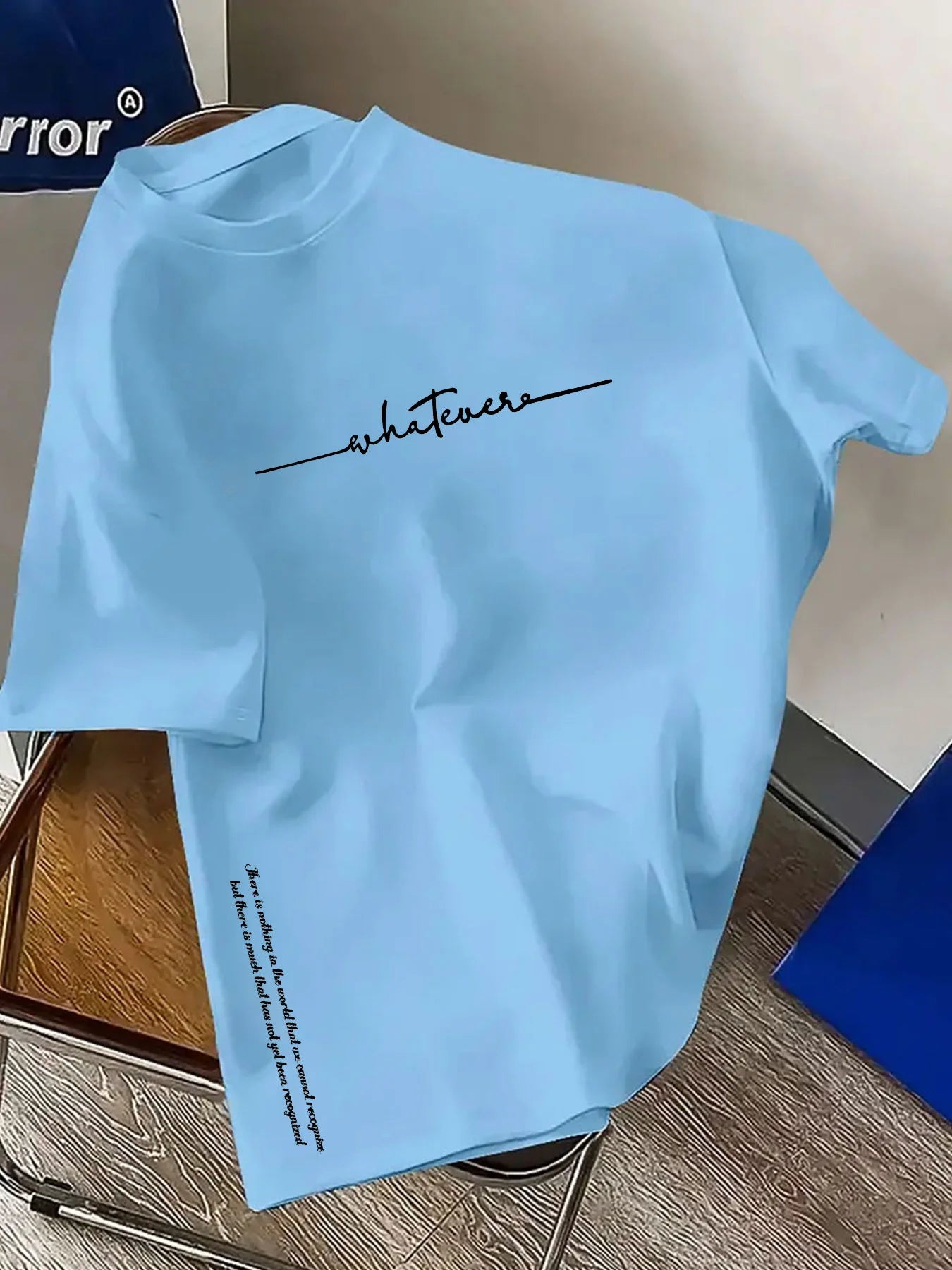 تيشيرت رجالي صيفي قطني 100%، عصري، كاجوال، رياضي، فضفاض، مقاسات كبيرة، مطبوع عليه حروف بسيطة، بياقة دائرية وأكمام قصيرة