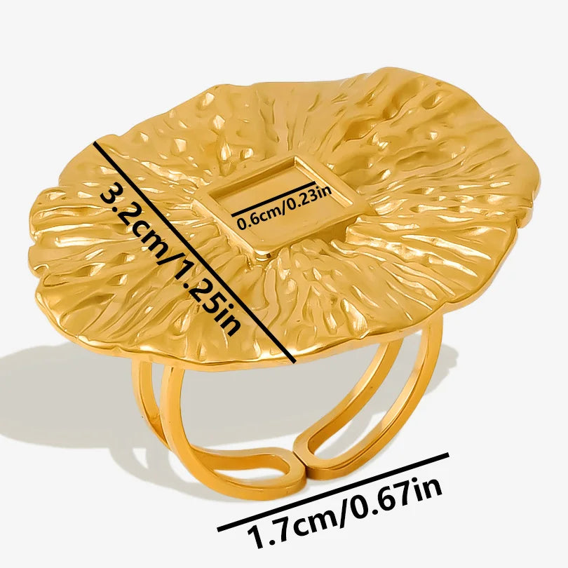 5 قطع/مجموعة خواتم من الفولاذ المقاوم للصدأ، لون ذهبي، قابلة للتعديل، مفتوحة، بتصميم عصري، مجوهرات نسائية أنيقة، لا يتغير لونها