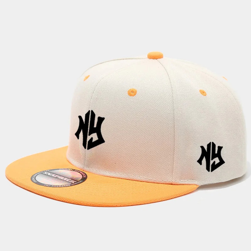 1PC unisex adjustable Snapback baseball cap, flat-brim and color-blocked hip-hop cap, suitable for both men and women