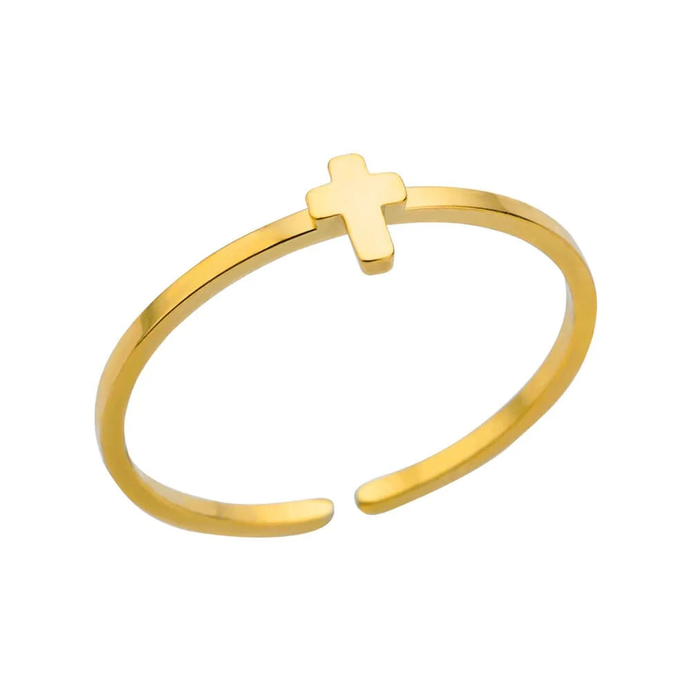 خاتمان متقاطعان من الزركون للنساء، مصنوعان من الفولاذ المقاوم للصدأ، مطليان بالذهب اللامع، خاتم مفتوح جديد فاخر، هدية مثالية لحفلات الزفاف.