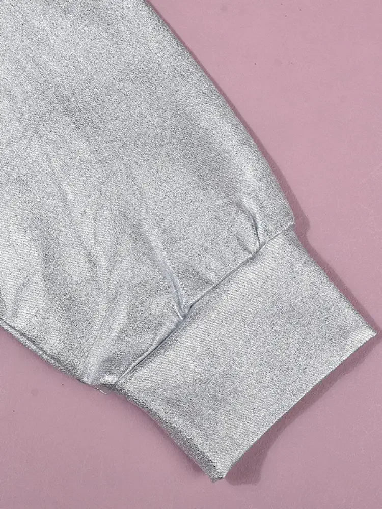 2024 جديد الخريف المرأة سترة البلوز الفضة بسيطة عارضة قميص الشارع الإناث طويلة الأكمام قمم تي شيرت