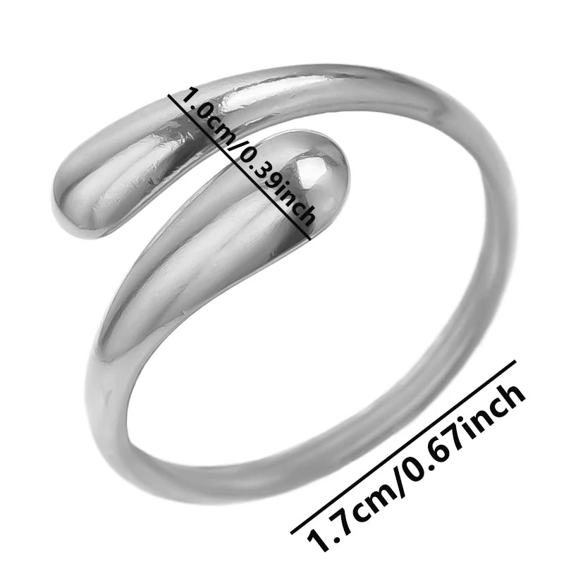 خاتم معدني عالي الجودة بتصميم غير منتظم ومجوف، مفتوح وقابل للتعديل، مصنوع من الفولاذ المقاوم للصدأ، مناسب للنساء والرجال، إكسسوارات مستوحاة من زهرة ونجمة البحر