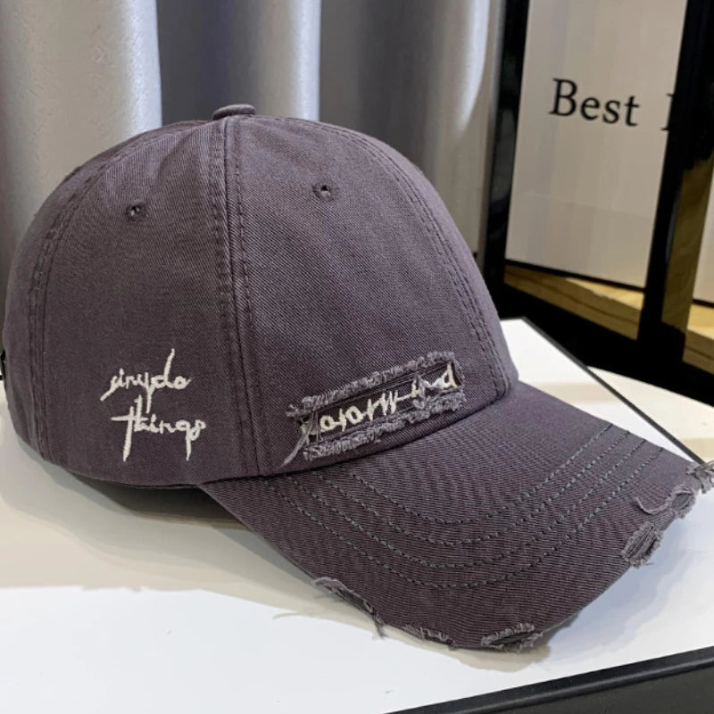 قبعة بيسبول واقية من الشمس مطرزة بفتحة على شكل مشاهير جديدة لعام 2025، قبعة نسائية صغيرة للوجه، مناسبة للربيع/ الخريف، النسخة الكورية، قبعة رجالية عصرية