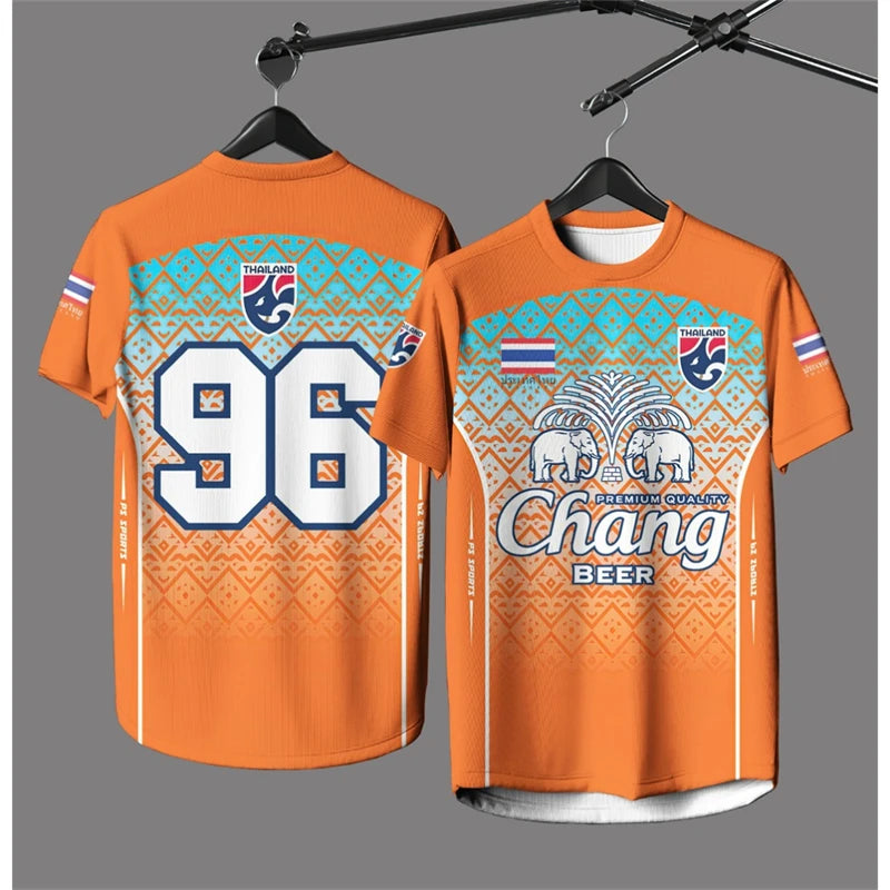 Thailand Chang Elephant 3D Printed Short Sleeve Summer Street Sports T-shirt Man Designer Clothes High Quality Jersey Kids Tops