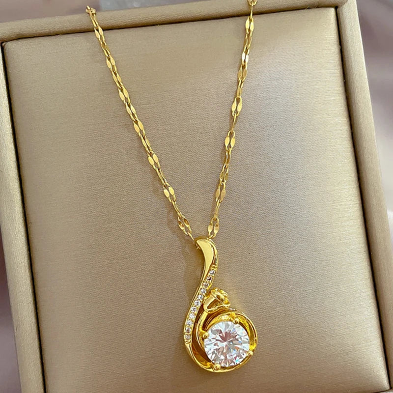 إكسسوارات مجوهرات للنساء قلادة ذهبية من الفولاذ المقاوم للصدأ سلسلة ربط الترقوة منتجات رخيصة مع شحن مجاني