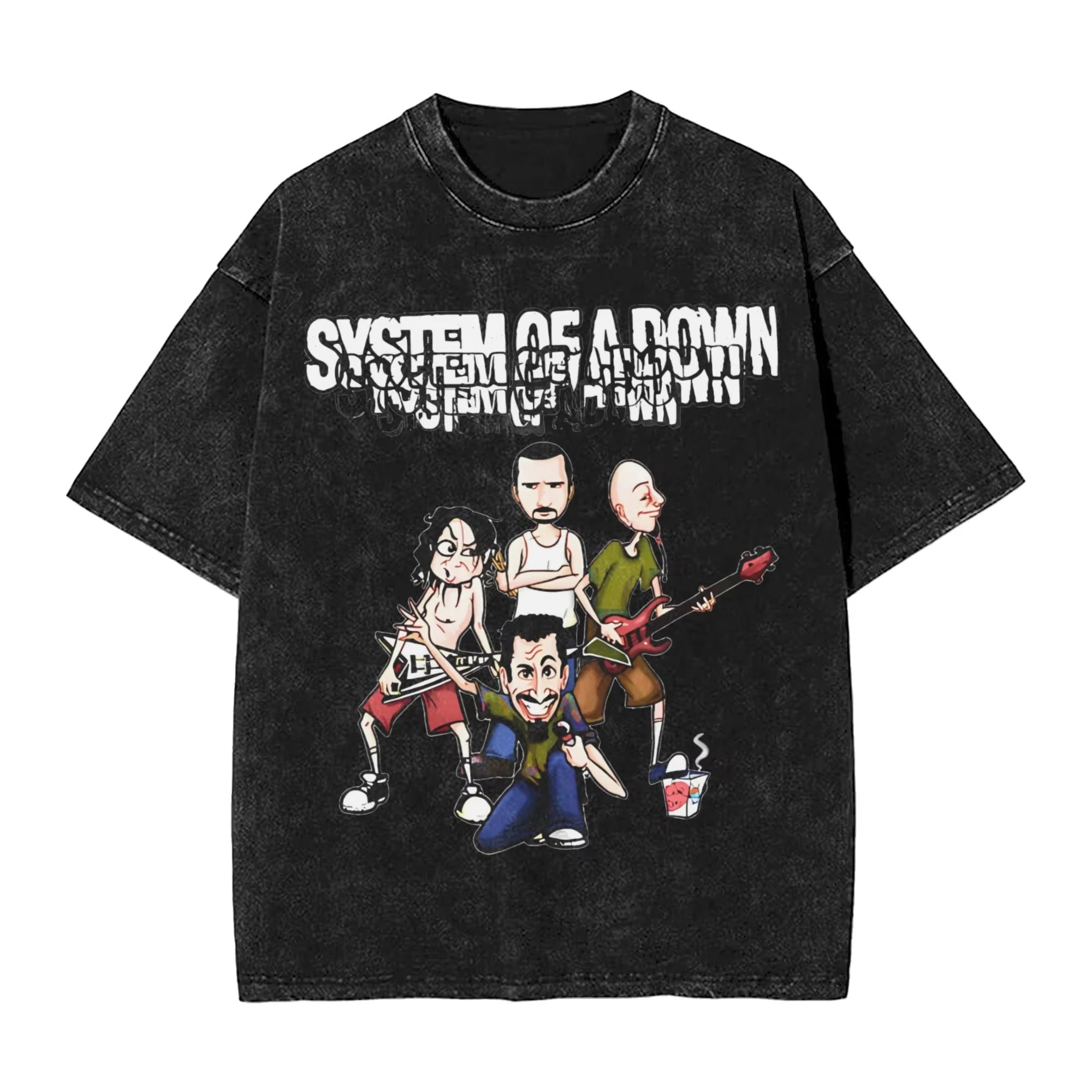 تي شيرت روك واشد، تي شيرت ستريتوير هيب هوب، تي شيرت SYSTEM OF A DOWN SOAD للرجال والنساء، 100% قطن، مطبوع هاراجوكو