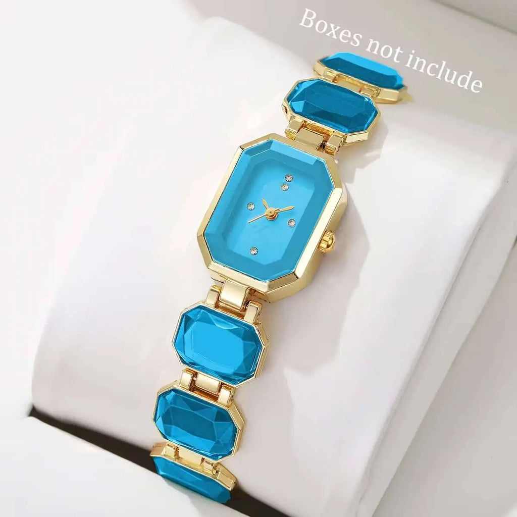 ساعات نسائية أنيقة، ساعات يد كوارتز ذات مينا مستطيل، ساعات للبنات، ساعات رجالية (بدون علبة)