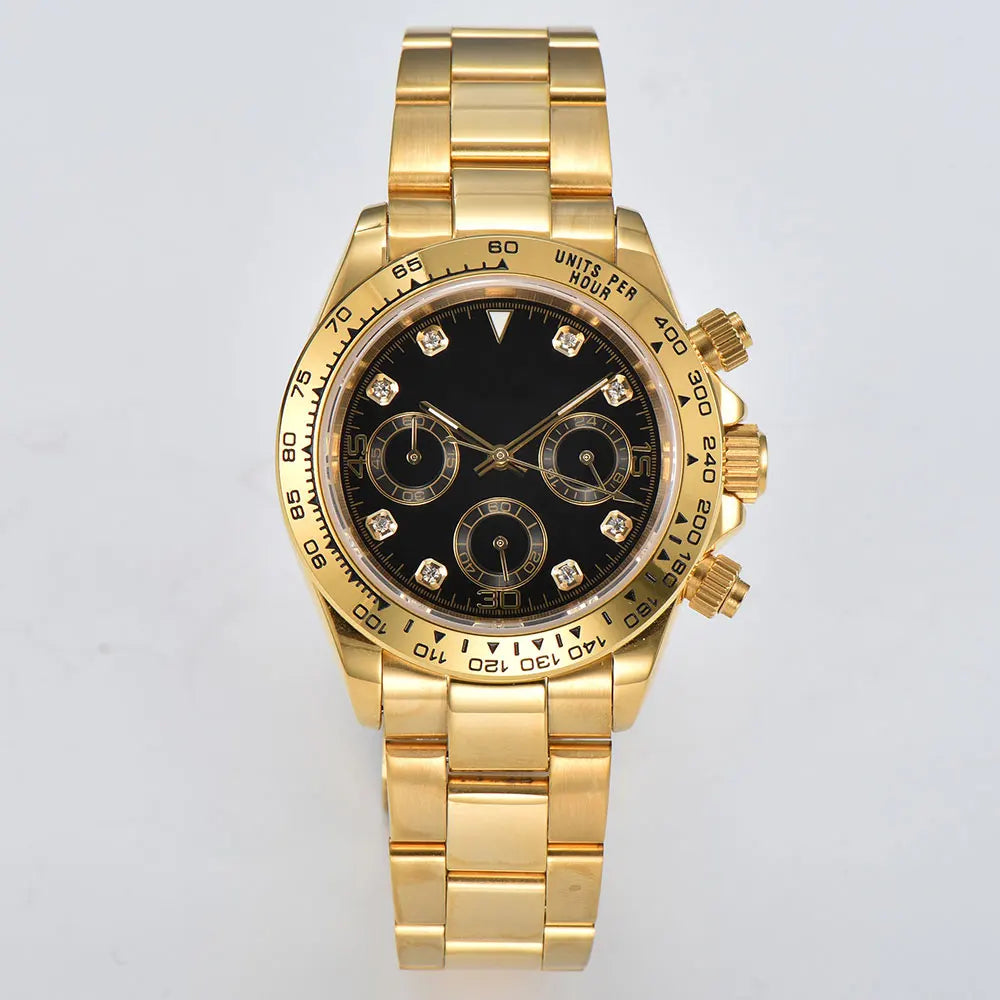 ساعة كرونوغراف فاخرة للرجال مقاس 39.3 مم، ساعة رجالية جديدة، ساعة عمل رجالية VK63، ساعة كرونوغراف رجالية VK63 مقاومة للماء حتى 10ATM