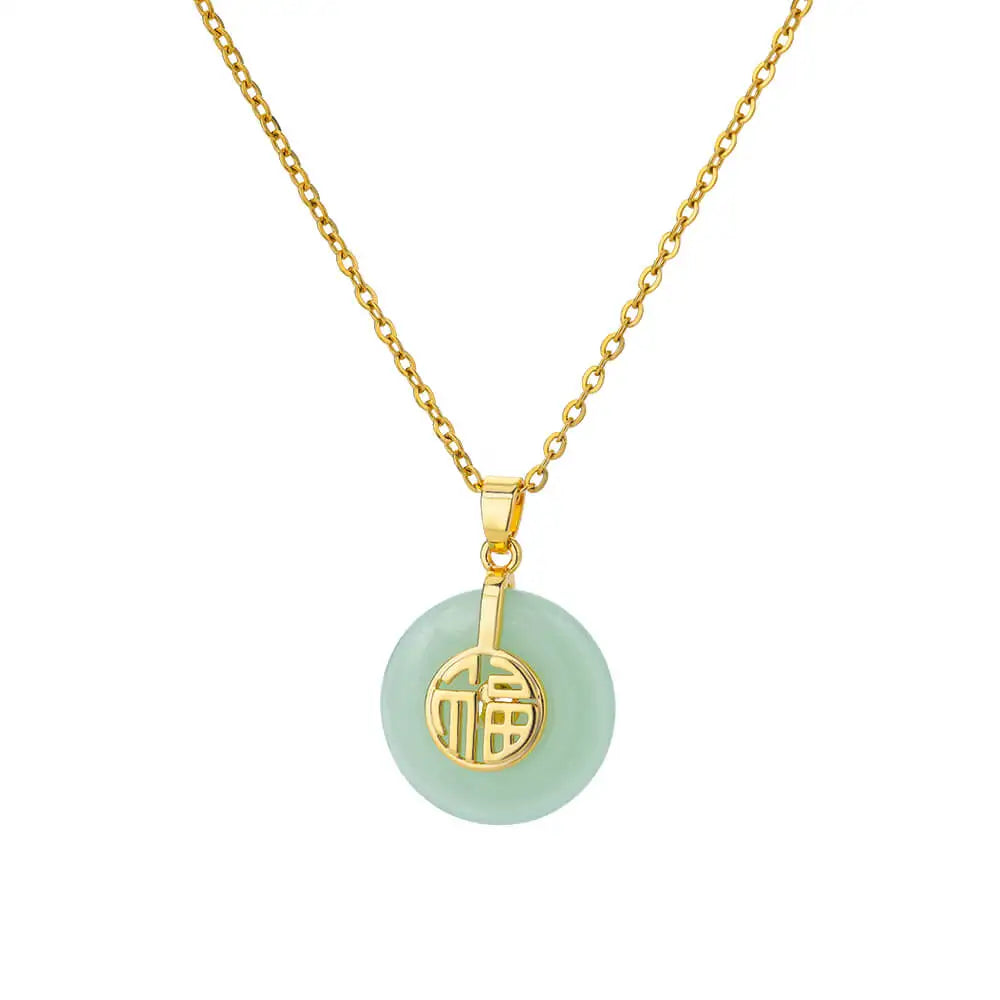 قلادة بيضاوية من حجر الأوبال الأنيق للنساء من الفولاذ المقاوم للصدأ باللون الذهبي وحجر بيضاوي الشكل وقلادة مجوهرات جمالية للزفاف