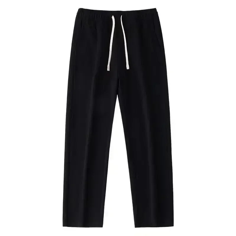 Loose Straight Casual Pants Elastic Waist Solid Color Draped Sports Sweatpants for Men/Women Baggy Pants Vintage