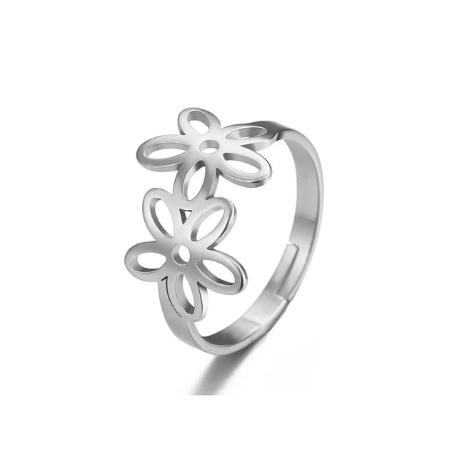 خاتم تيمر من الفولاذ المقاوم للصدأ، خواتم نسائية وفتيات وأزواج، بتصميمات على شكل قلب، مخلب قطة، زهرة، ثعبان، نجمة، موسيقى، خاتم قابل للتعديل، هدية مجوهرات