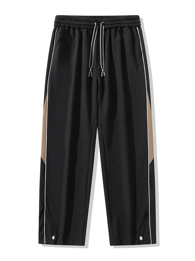 Men's Straight Sweatpants 2025 Autumn New Polyester/Spandex Streetwear Wide Leg Track Pants Loose Fit Casual Sport Trousers 8XL