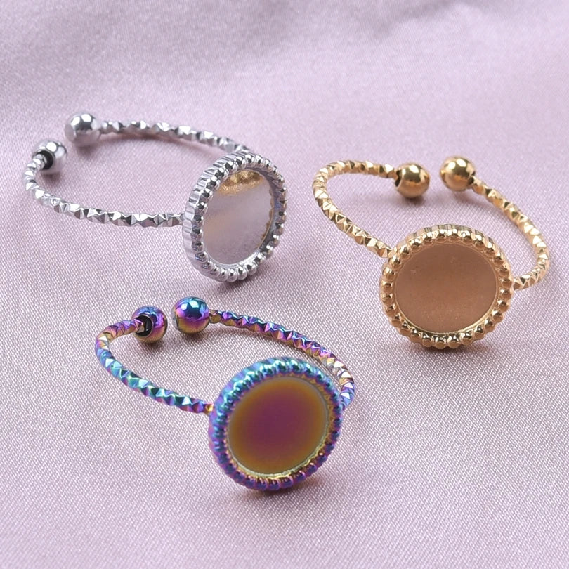 ٦ قطع من الخواتم القصيرة ذات التصميم الهندسي البيضاوي الطويل على شكل قطرة ماء، مصنوعة من الفولاذ المقاوم للصدأ، قابلة للتعديل، مناسبة للنساء والرجال، هدية مثالية للحفلات