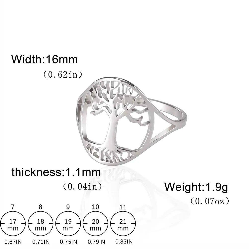 خاتم لاكتون بتصميم شجرة الحياة، مصنوع من الفولاذ المقاوم للصدأ، بلون فضي، مناسب للرجال والنساء، جديد في عالم المجوهرات، هدية مثالية للأزواج في حفلات الزفاف