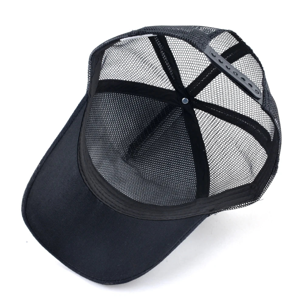 قبعة بيسبول عصرية مع رقعة ذئب مطرزة، قبعات هيب هوب للشاحنات للرجال والنساء، قبعة واقية من الشمس قابلة للتهوية للاستخدام الخارجي