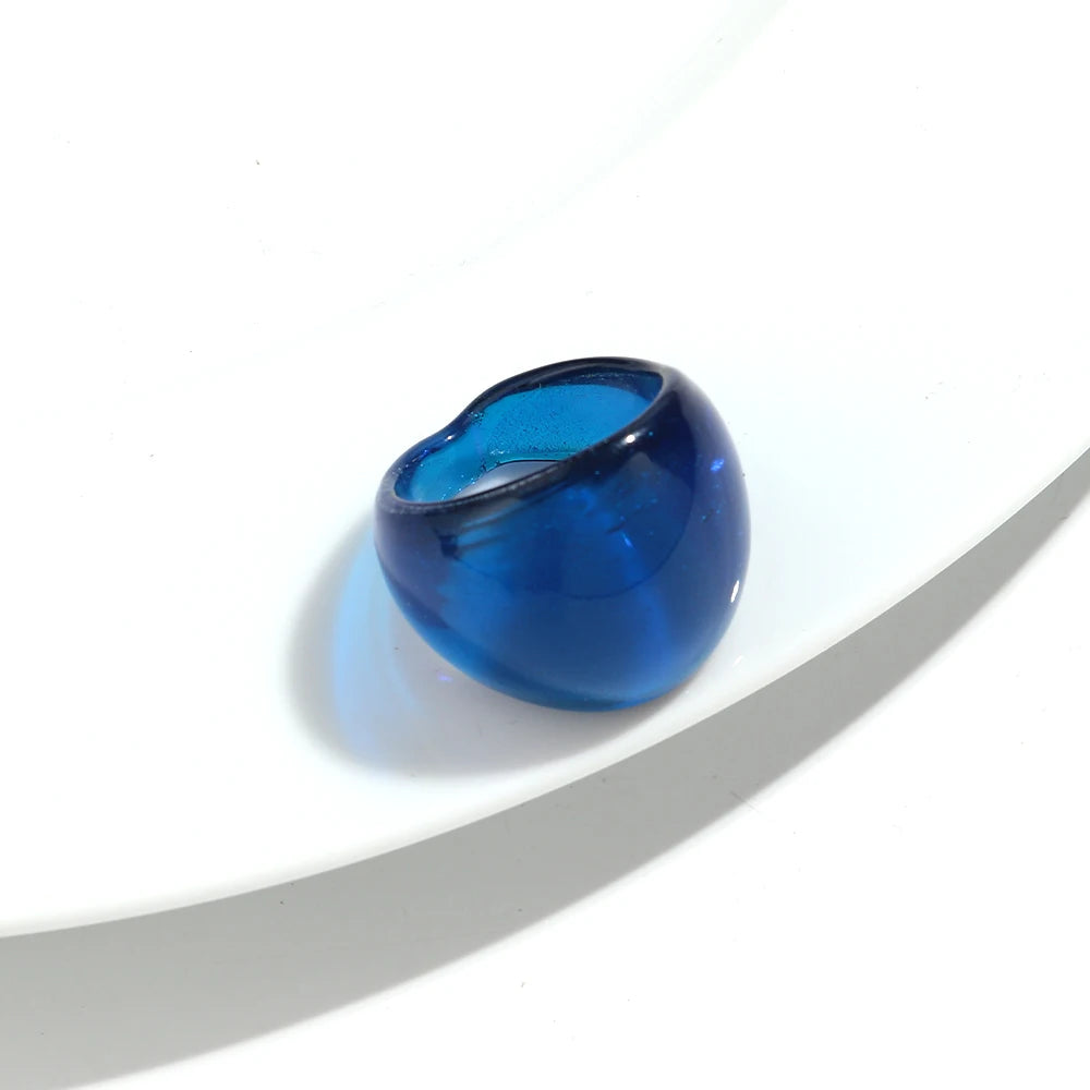 خواتم مورانو عتيقة سميكة للنساء، خواتم ليولي فريدة متعددة الألوان مخططة، مجوهرات عصرية، هدية عيد ميلاد